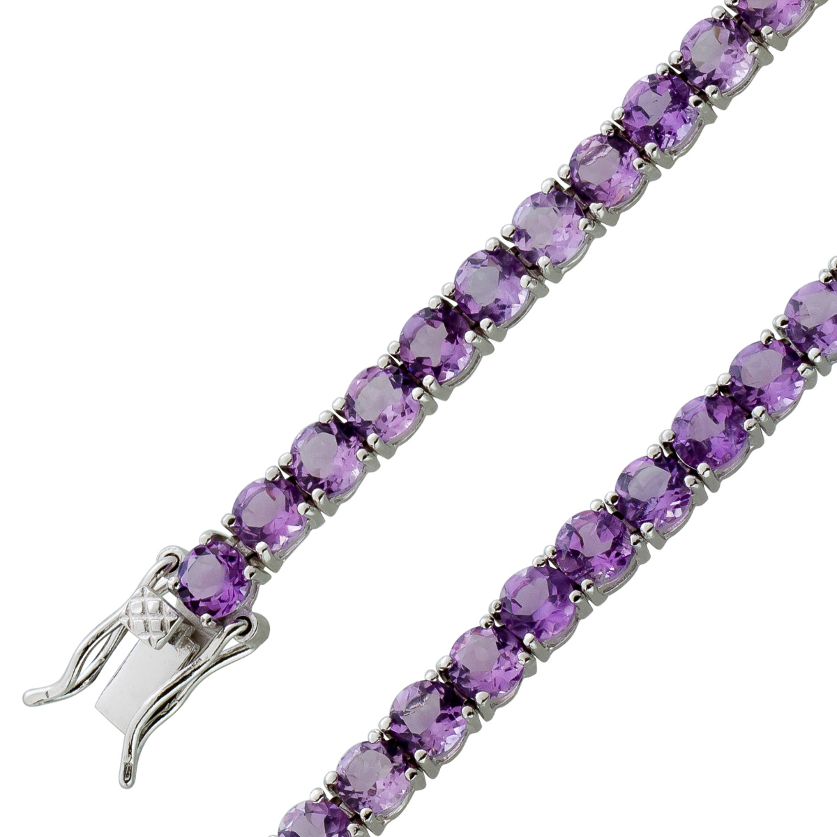 Tennisarmband Silber 925 lila Amethyst Edelsteine rhodiniert 21 Tennisarmband Silber 925 lila Amethyst Edelsteine rhodiniert 21
