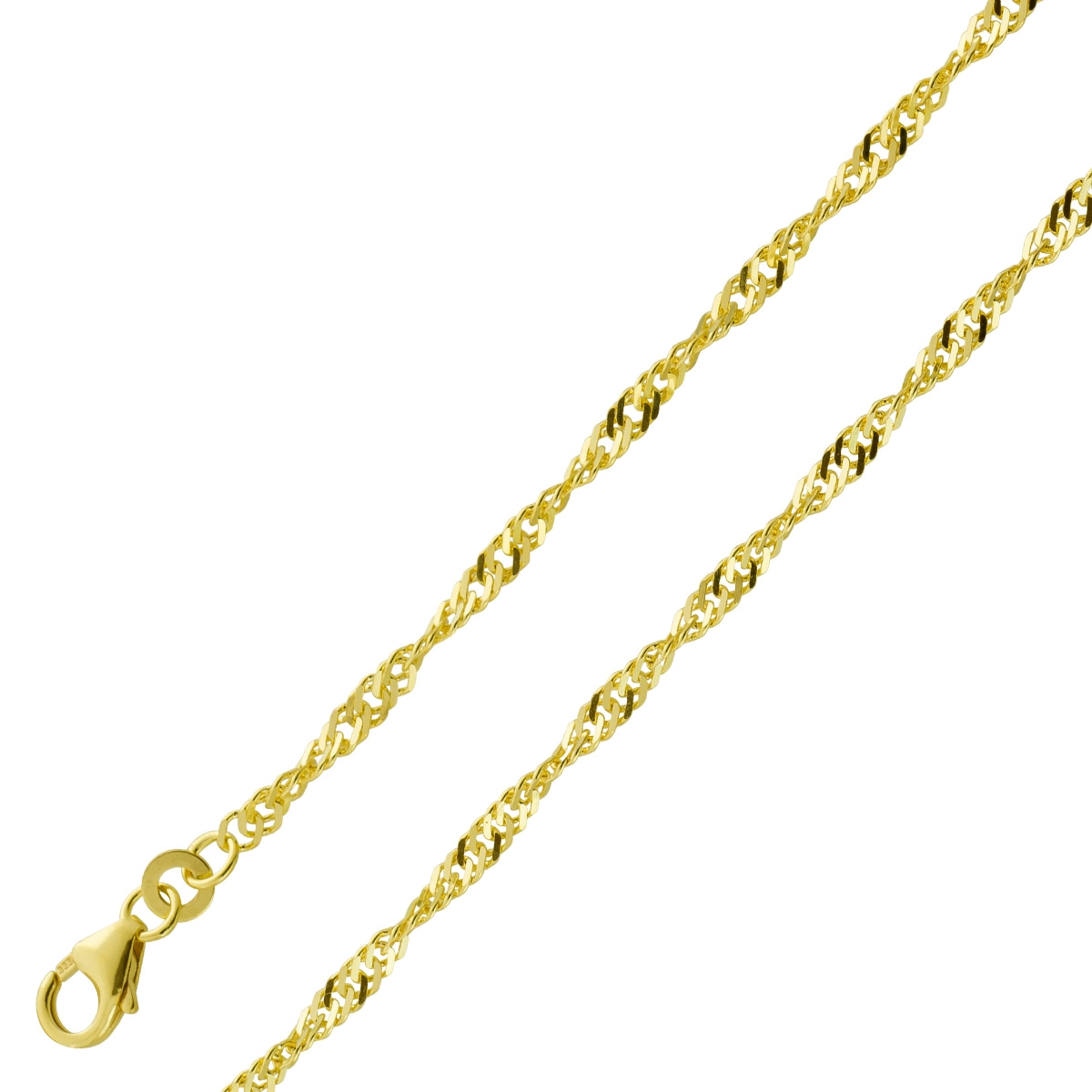Singapurkette 2,3mm Armband Gelbgold 333 8 Karat massiv 50 Singapurkette 2,3mm Armband Gelbgold 333 8 Karat massiv 50