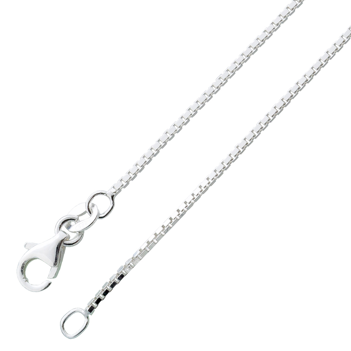 Venezianerkette 0,9mm Silber 925 massiv rhodiniert 90 Venezianerkette 0,9mm Silber 925 massiv rhodiniert 90