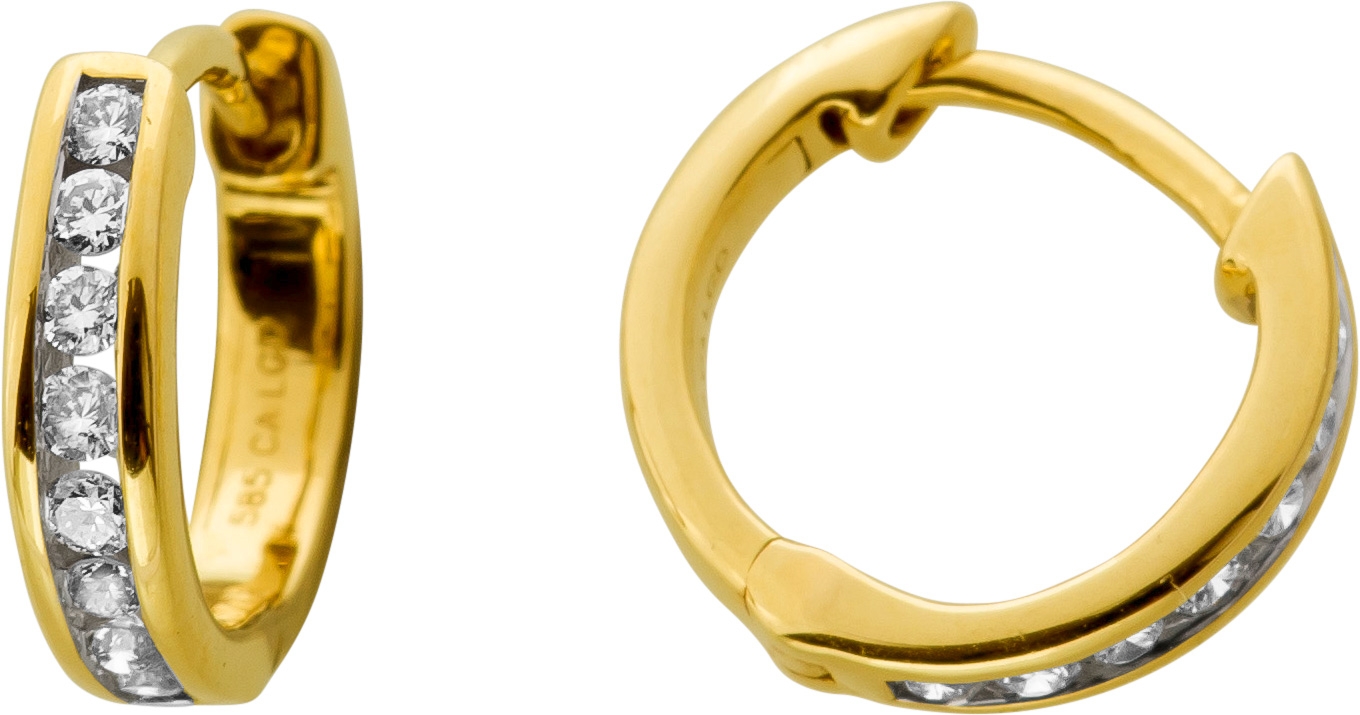 Diamant Creolen 0.25ct Gold 585 14K Lab Grown Brillanten IGI