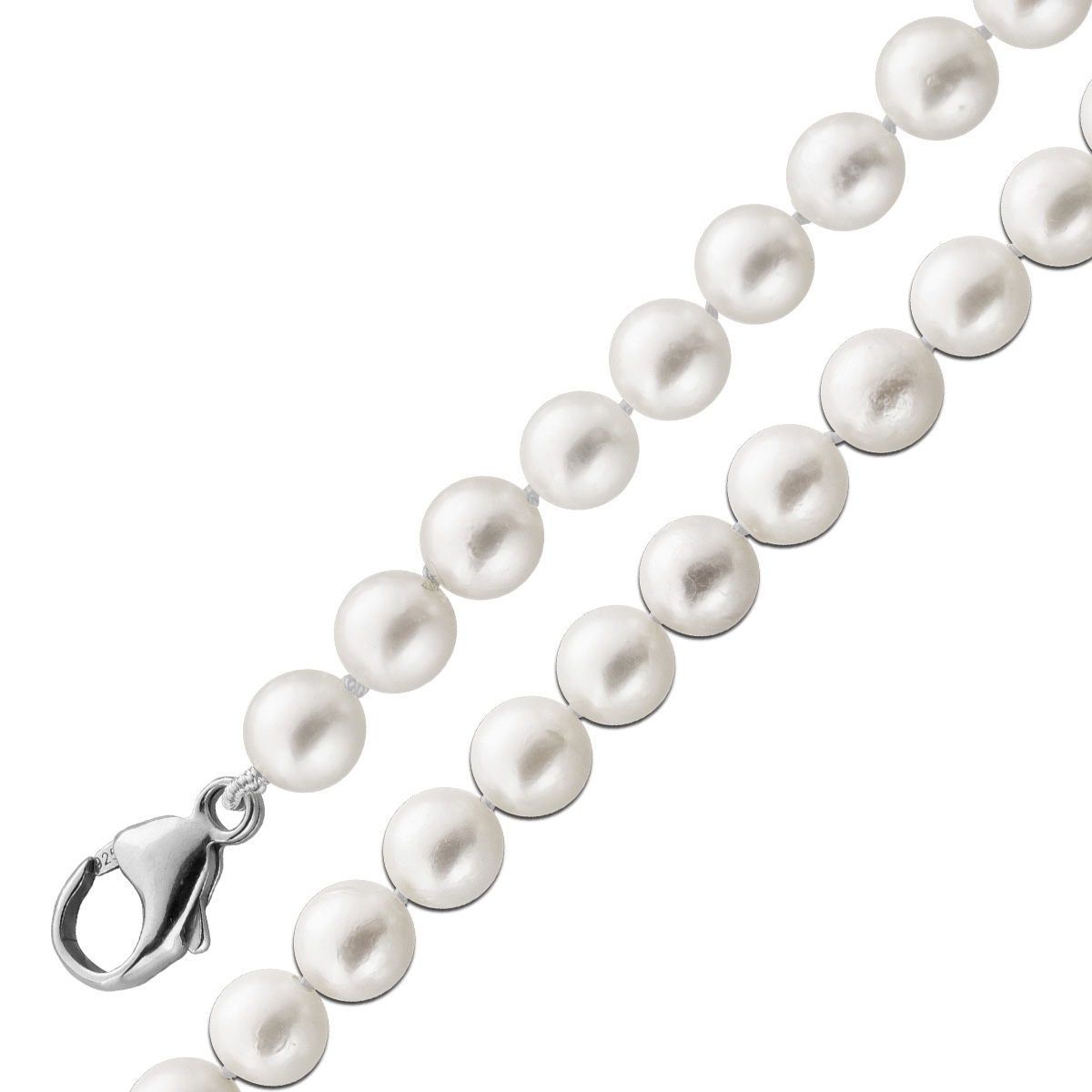 Perlenkette 56cm Akoyaperlen 7.2-7.4mm Silber 925 56