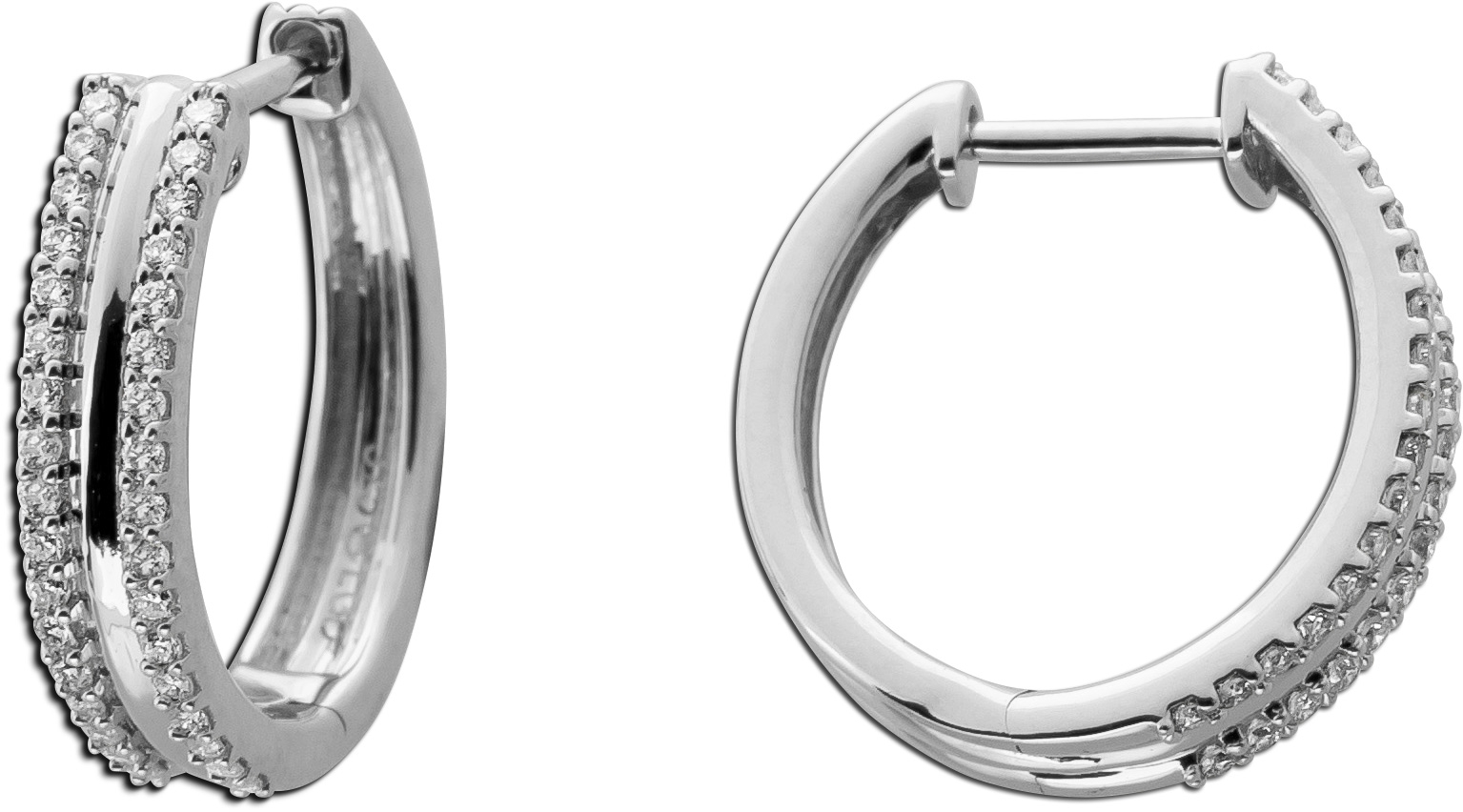 Diamant Creolen Weißgold 375 9K Lab Grown Diamanten 0.20ct