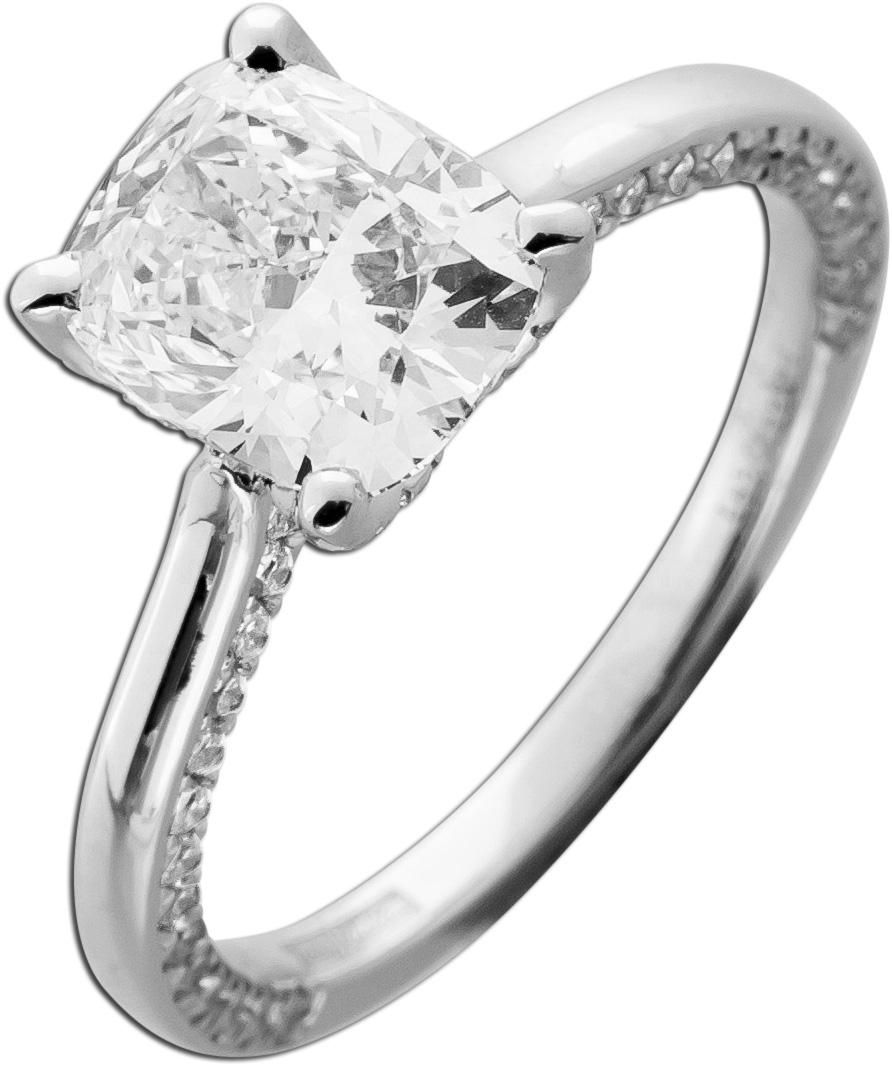 Diamantring 3.15ct Weissgold 585 14K Lab Grown Brillanten Diamant IGI 19