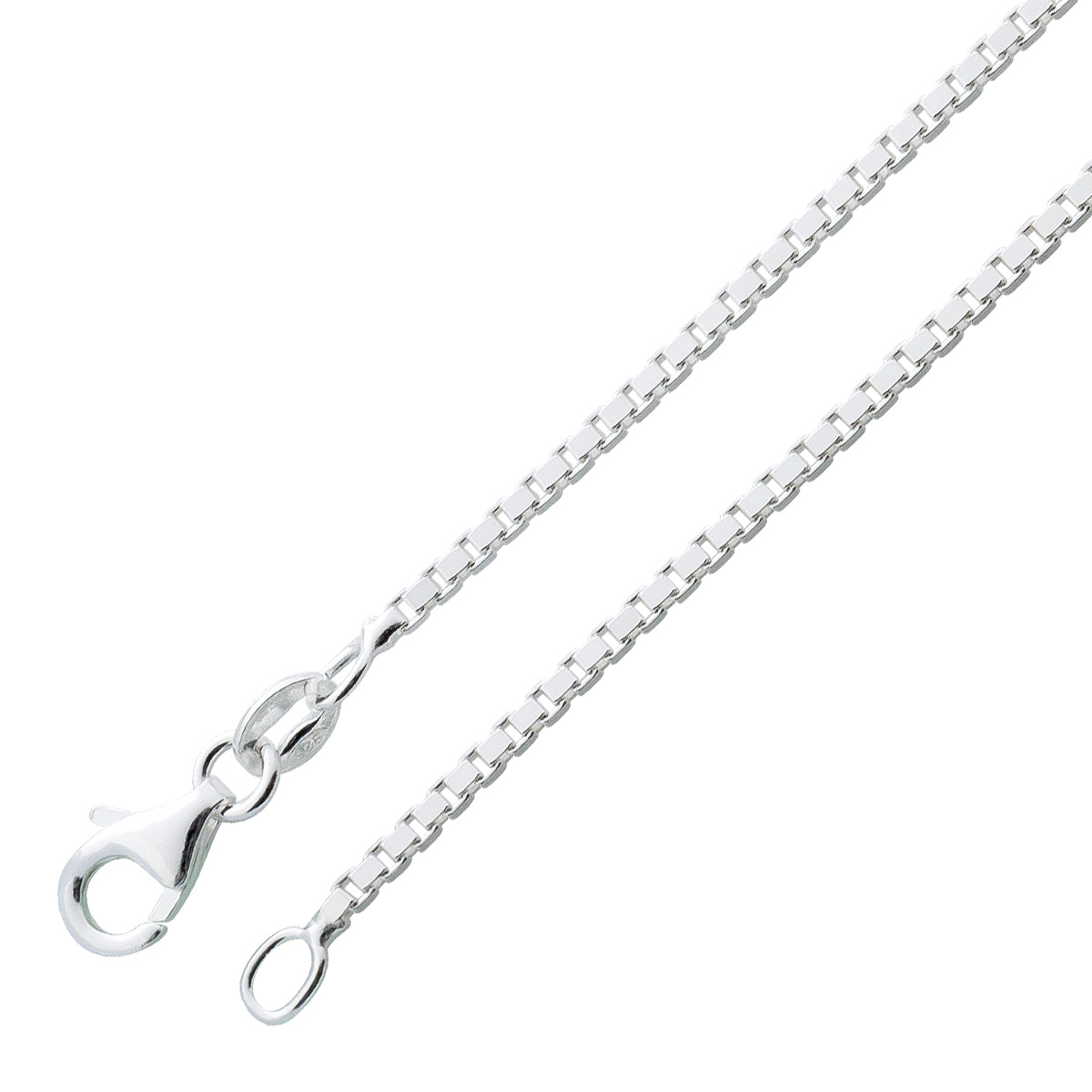Venezianerkette 1,3mm Sterling Silber 925 massiv rhodiniert 90 Venezianerkette 1,3mm Sterling Silber 925 massiv rhodiniert 90