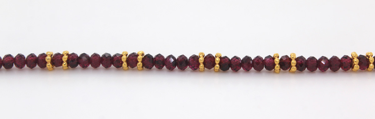 Garnet Neck Ring Yellow Gold Plated Wine Red Natural Gemstones 45