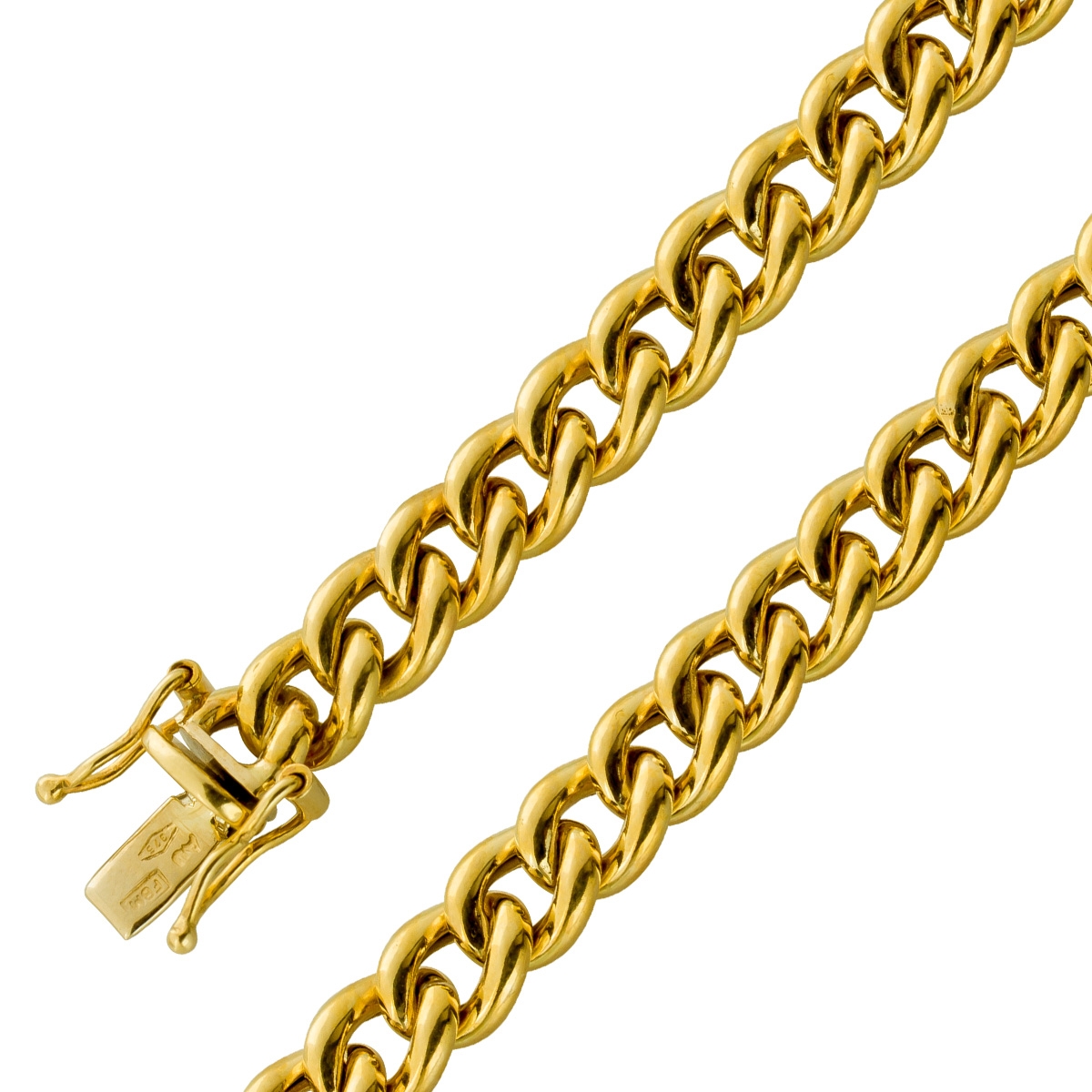 Panzerarmband Gold 375 9 Karat halbmassiv 19