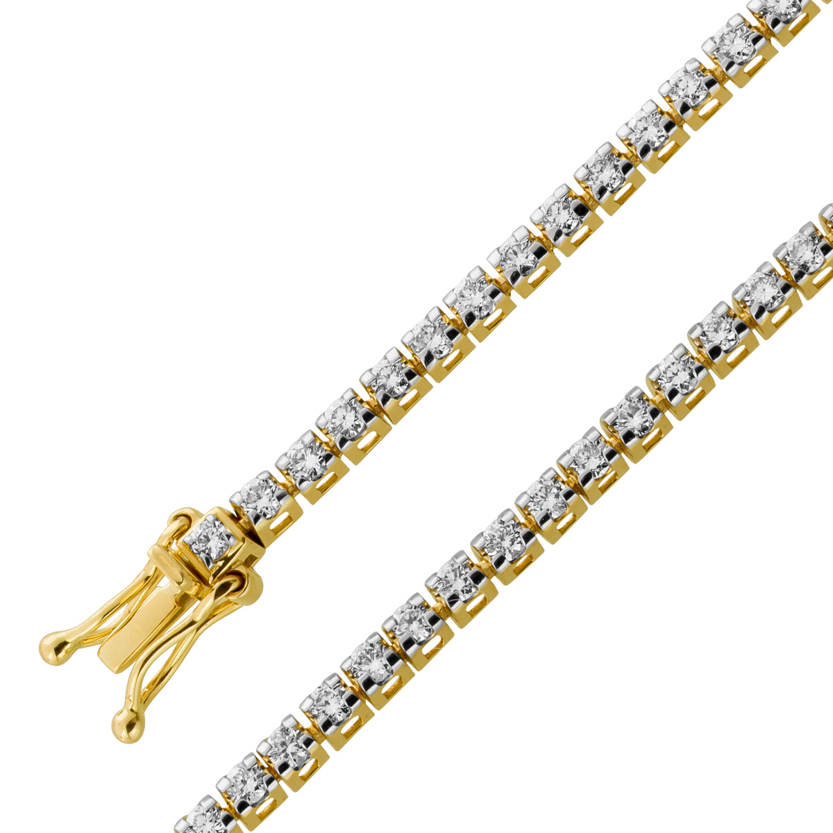 Tennis Armband Brillanten 2ct Gelbgold 333 8K Lab Grown Diamanten 21