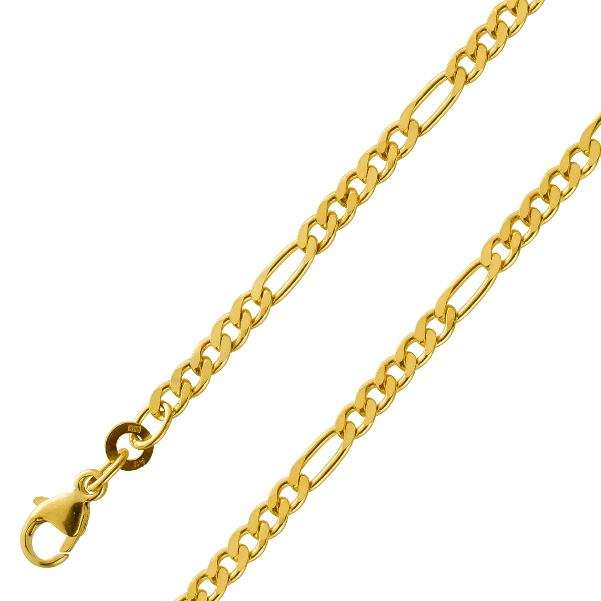 Figarokette Armband 2,8mm Gelbgold 333 8 Karat massiv poliert UNISEX 50 Figarokette Armband 2,8mm Gelbgold 333 8 Karat massiv poliert UNISEX 50