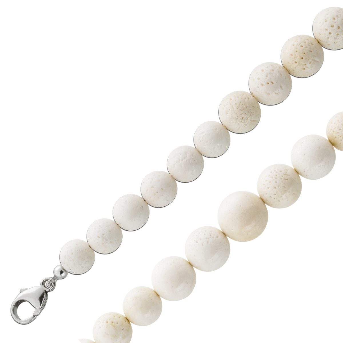 Korallen Collier Silber 925 Schaumkorallen Antikschmuck 47