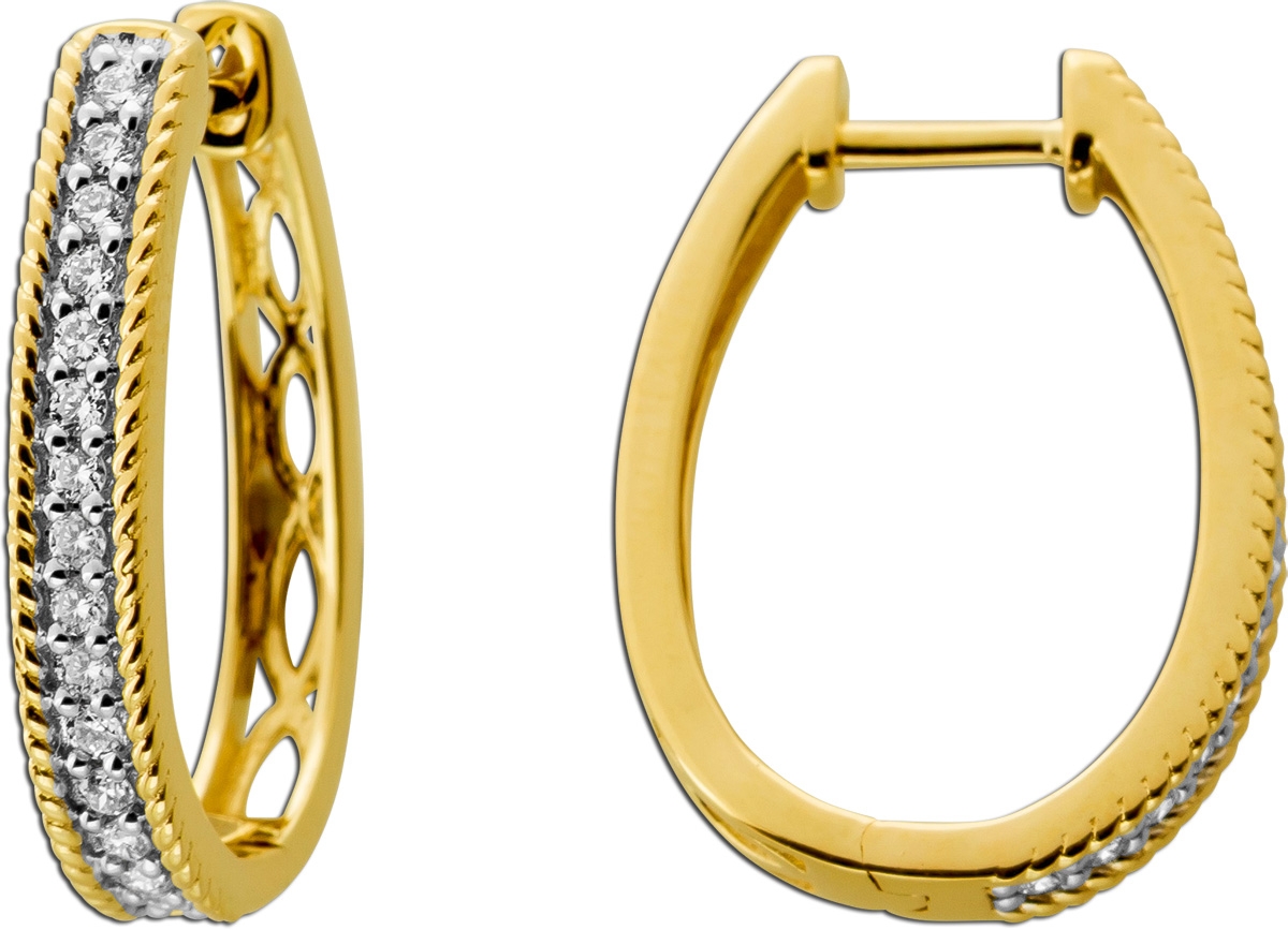 Diamant Creolen 0.50ct Gold 585 Lab Grown Diamanten IGI Zertifikat