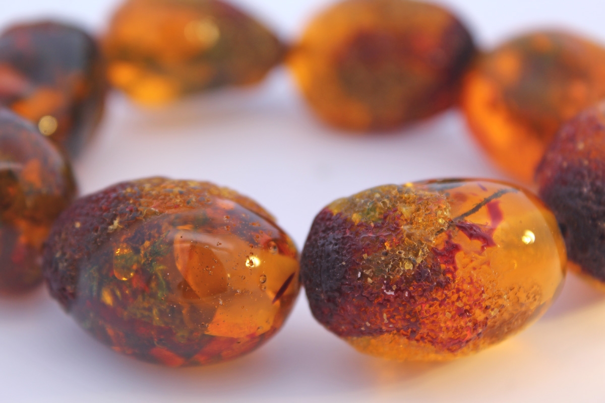 Amber Bracelet Cognac Honey-Yellow Natural Gemstones Flexible 20