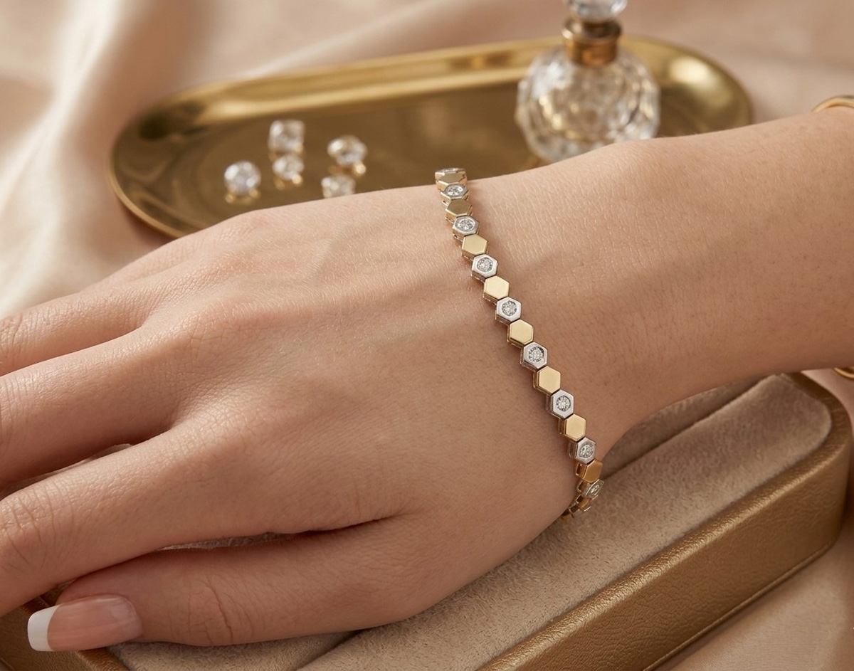 Brilliant Bracelet Gold White Gold 750 18 Carat Brilliants 1.00ct Loupe Clean 18