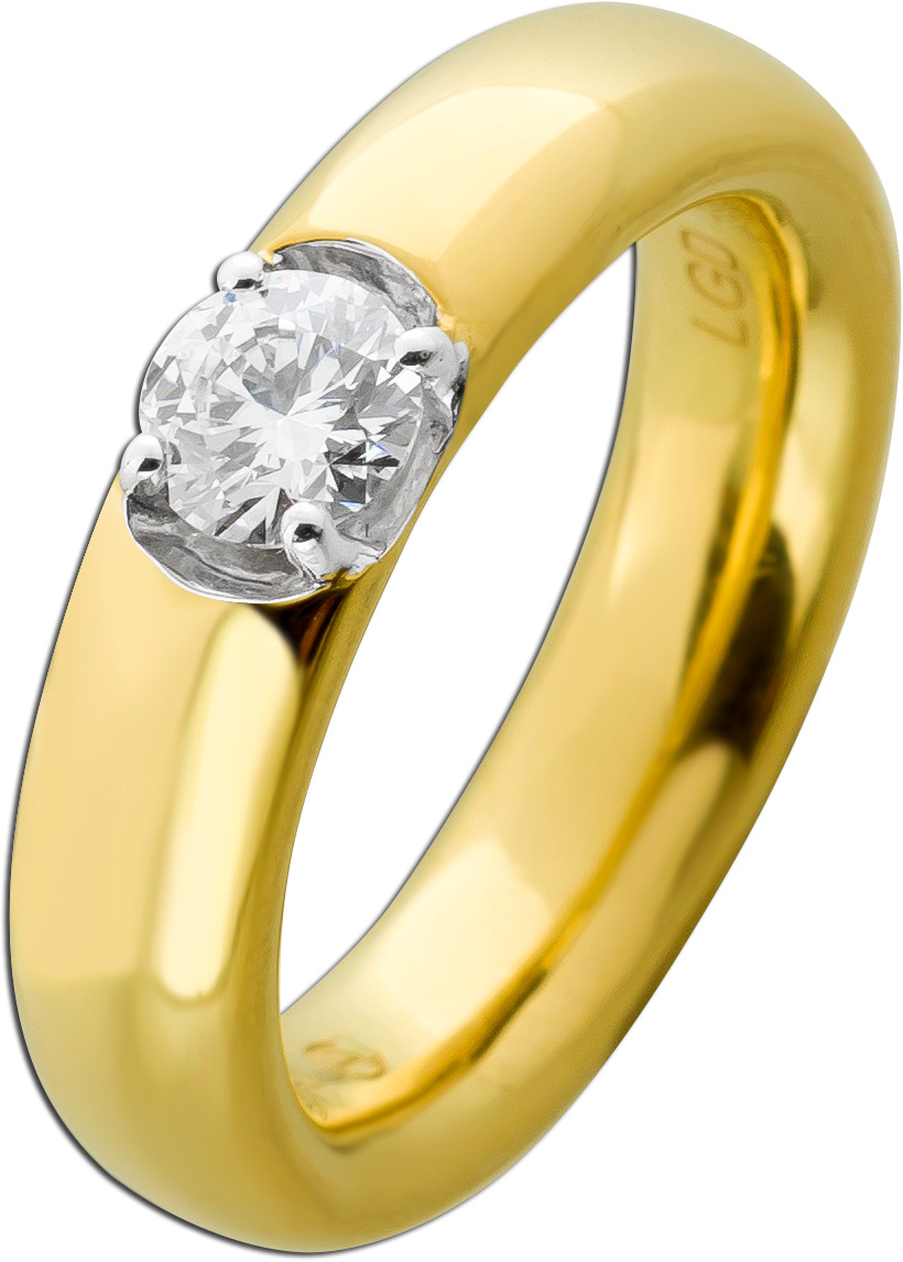 Solitärring 0.50ct F VSI Silber 925 Gelbgold vergoldet Lab Grown Diamant 17