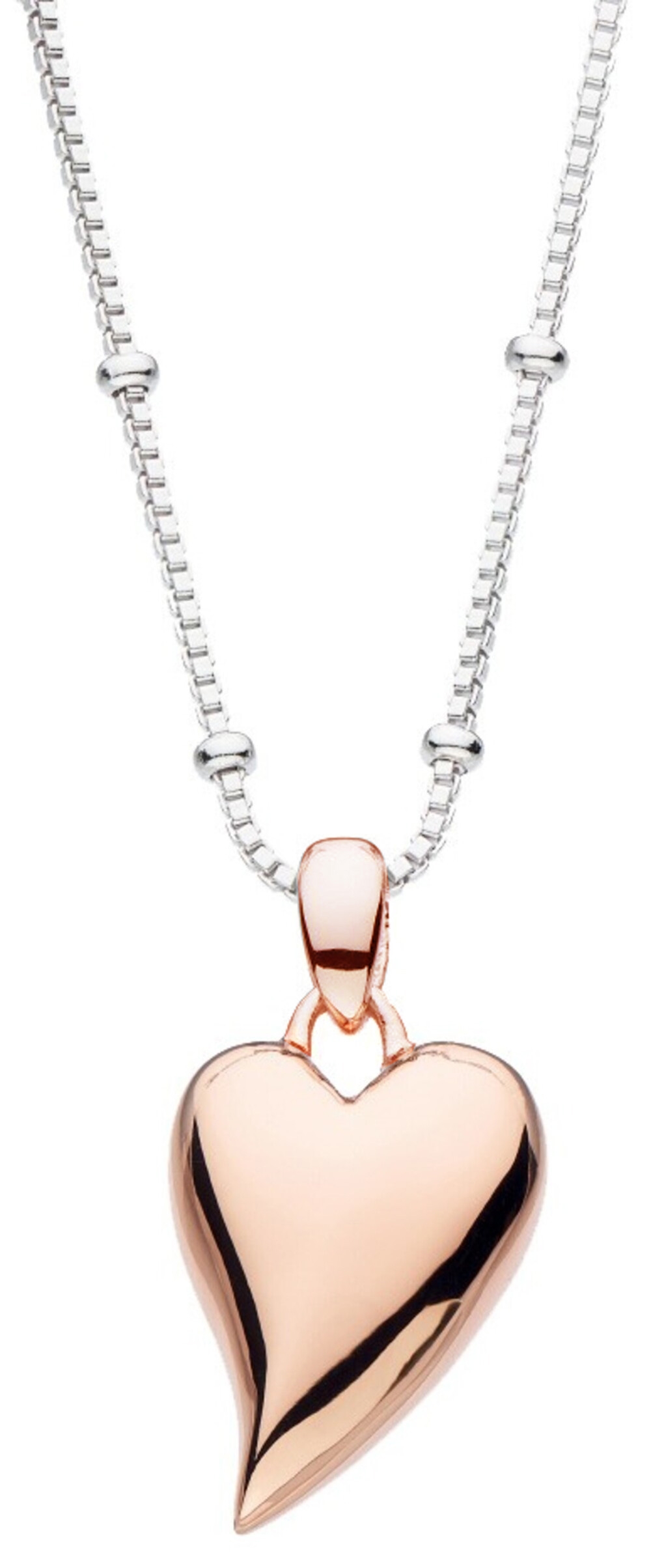 Designer Kette Edelstahl Herz Anhänger rose vergoldet 42 Designer Kette Edelstahl Herz Anhänger rose vergoldet 42