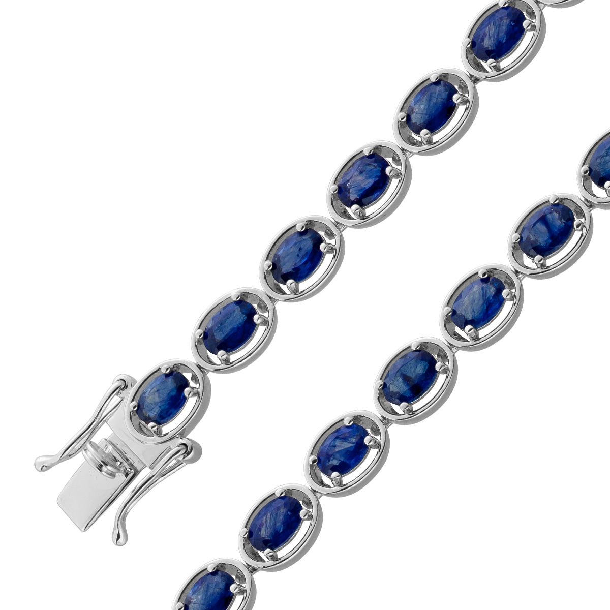 Tennisarmband Silber 925 nat Saphir Edelsteine 8.6-9.5ct 20