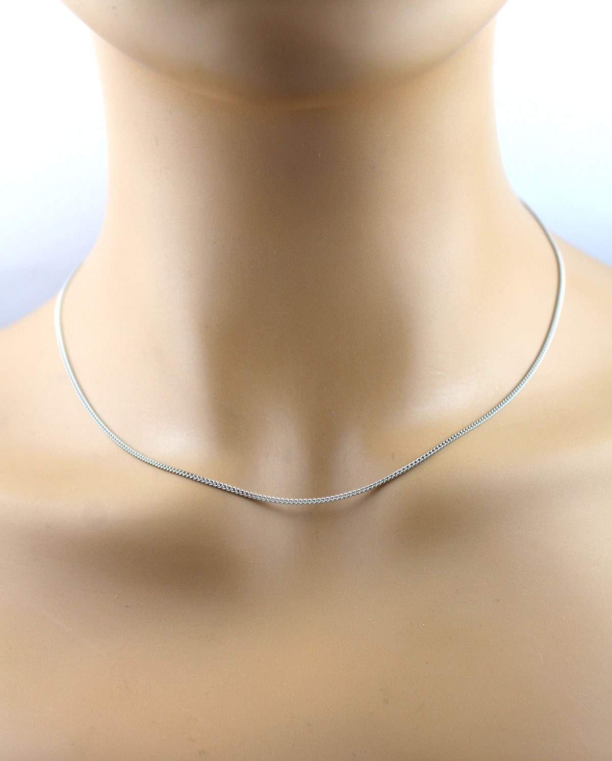 Platinum 950 Curb Chain 1.3 mm solid Cuban Link Chain 45