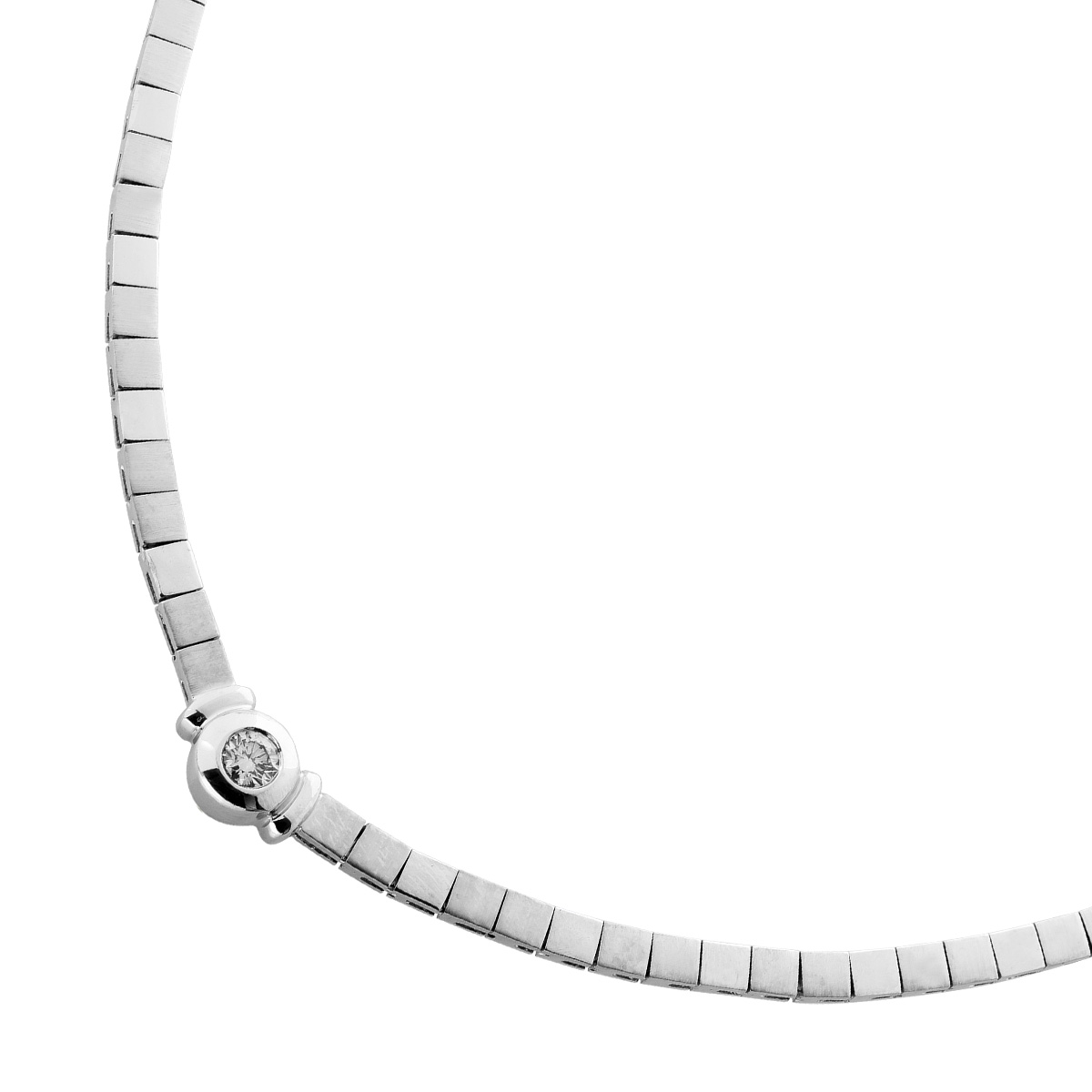 Brillant Collier Weißgold 750 18 Karat Diamant 0.40ct VVS 44