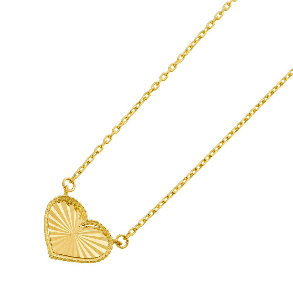 Herzkette Gelbgold 333 8 Karat beidseitig tragbar 45