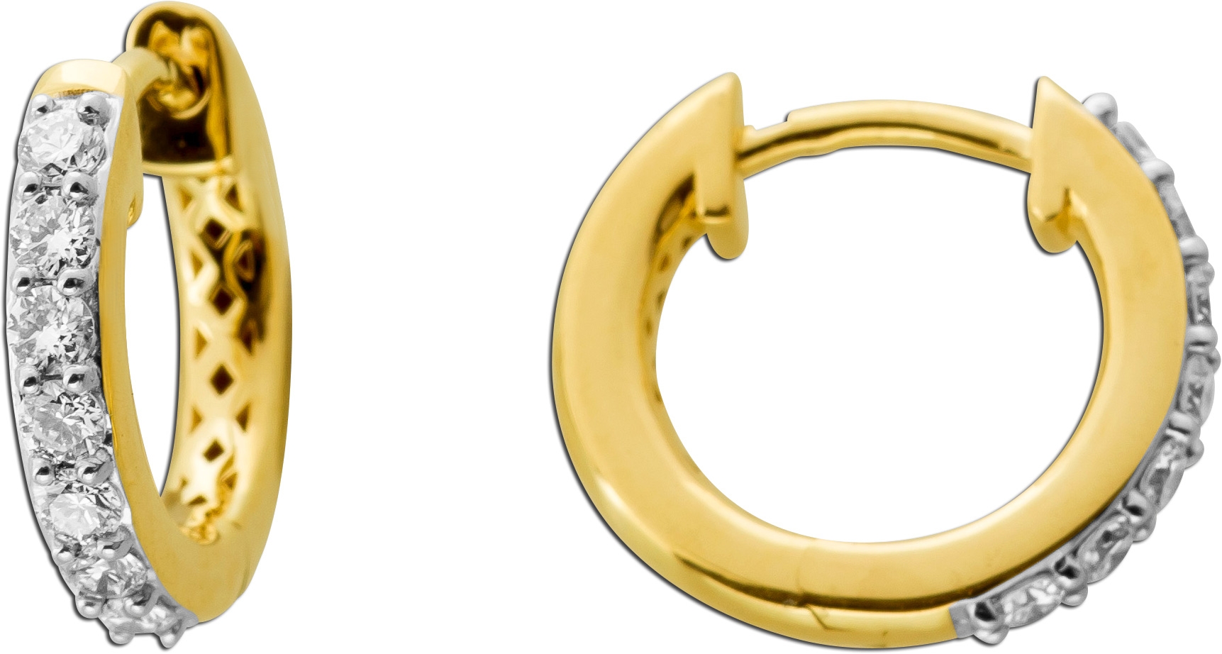 Diamant Creolen 0.50ct Gold 585 14K Lab Grown Diamanten IGI Zertifikat