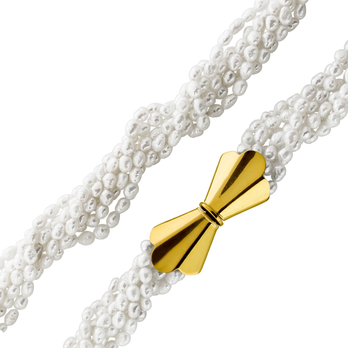 Perlenkette Süßwasserperlen 4.3mm Gold 750 18K 47