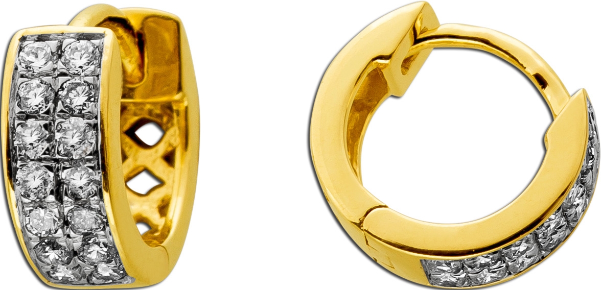 Diamant Creolen 0.25ct Gold 585 14K Lab Grown Brillanten IGI