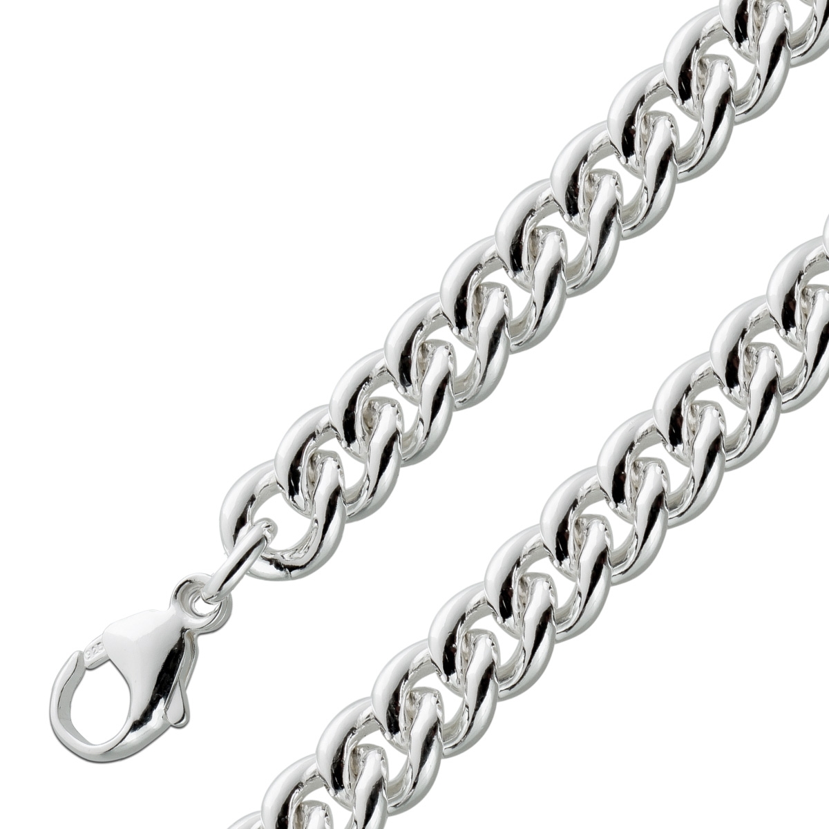 Panzerkette-armband Cuban Link Chain Sterling Silber 925 massiv 45 Panzerkette-armband Cuban Link Chain Sterling Silber 925 massiv 45