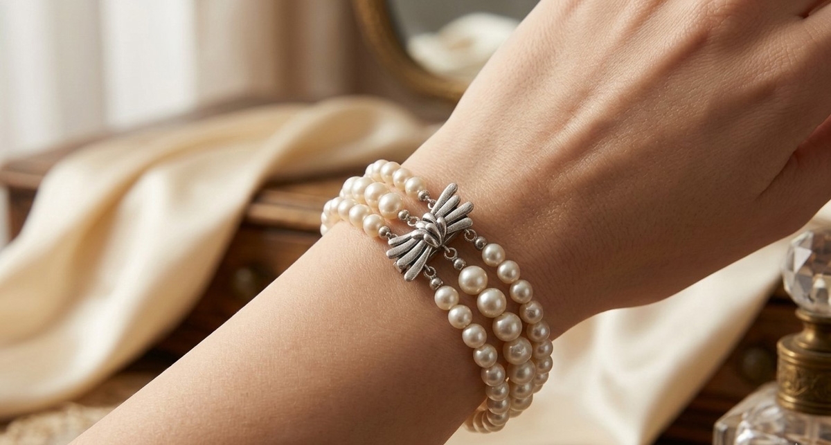 Pearl Bracelet Sterling Silver 925 Akoya Pearls Antique Jewelry 18