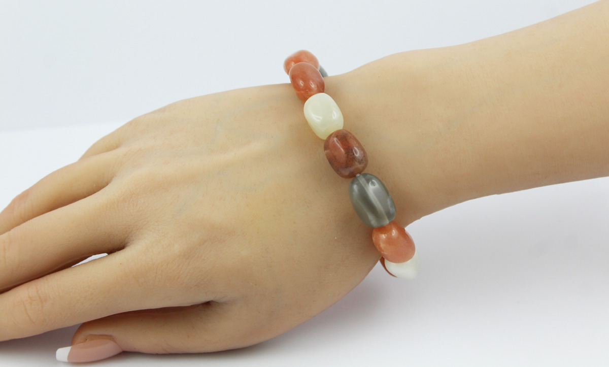 Moonstone Bracelet white green brown moonstone gemstones