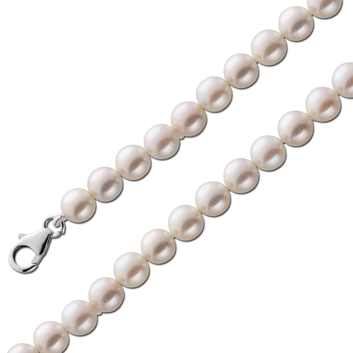 Perlenkette 6mm 80cm japanische Akoyaperlen rose glänzend 80 Perlenkette 6mm 80cm japanische Akoyaperlen rose glänzend 80
