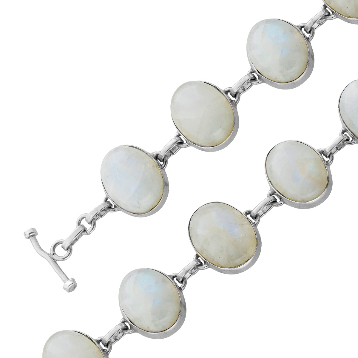 Mondstein Armband Silber 925 Regenbogen Edelsteine 50ct 20