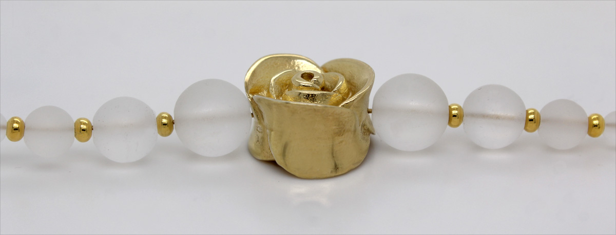 Rock Crystal Collier Yellow Gold Plated White Natural Gemstones 45