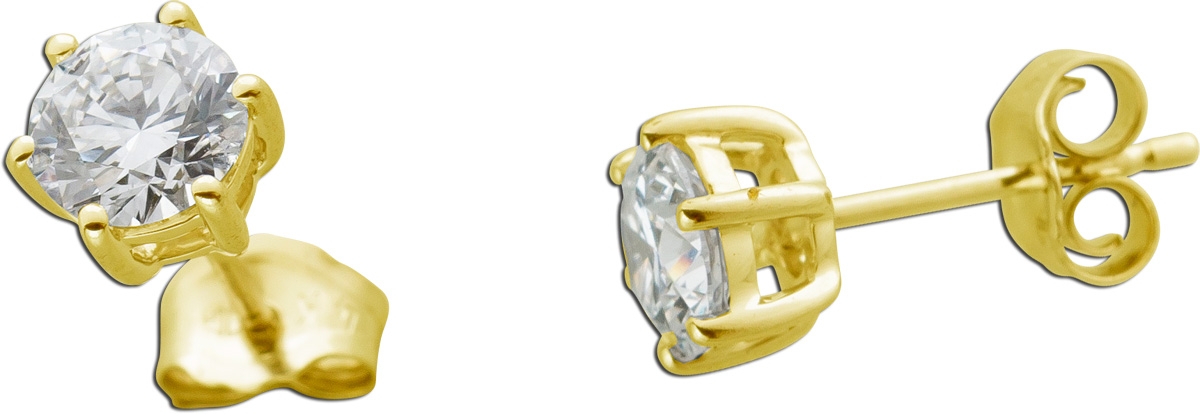 Solitär Ohrstecker 1.00ct. F VS Gelbgold 585 Lab Grown Diamonds