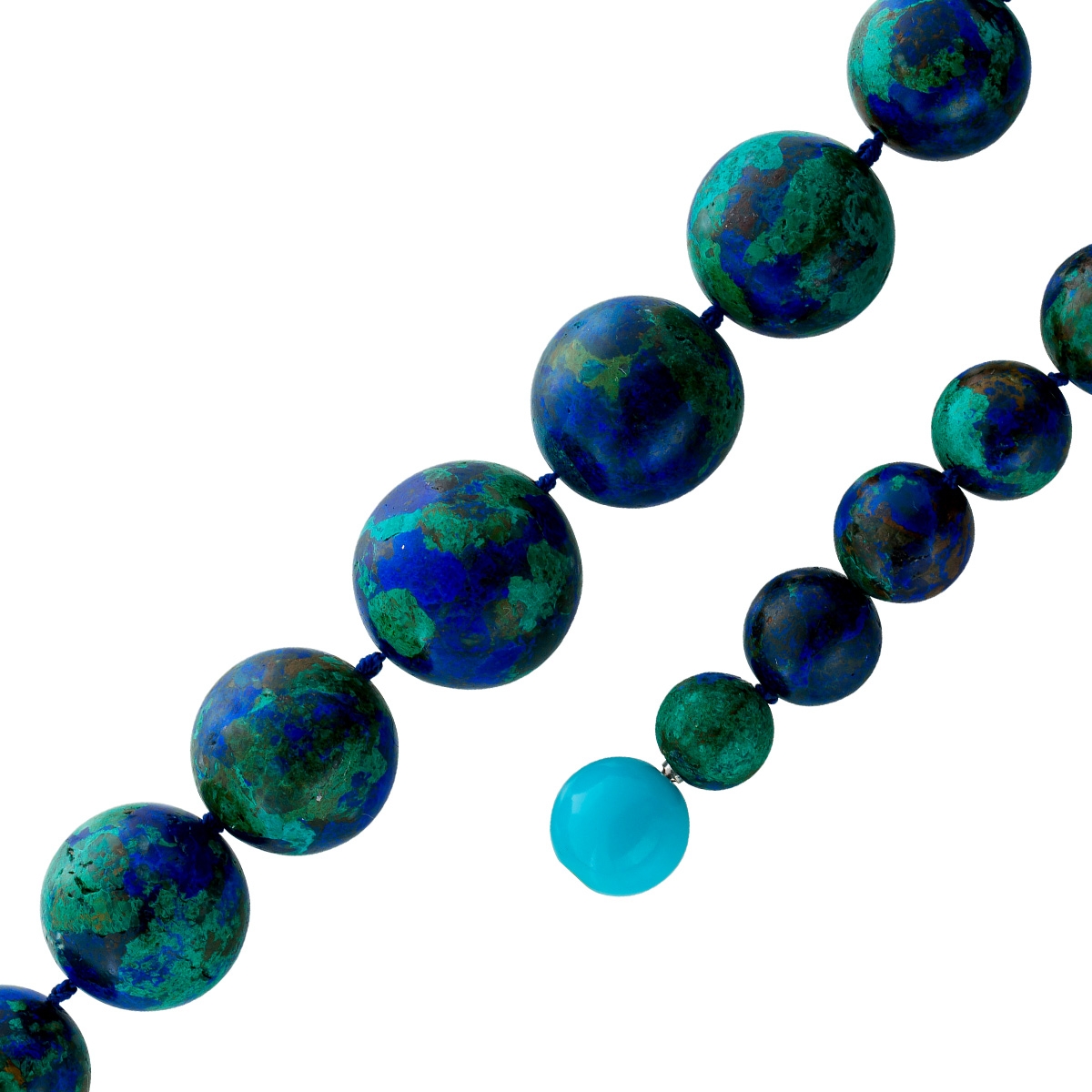 Malachitkette grüne azurblaue Edelsteine himmelbaluer Türkis Edelstein 45