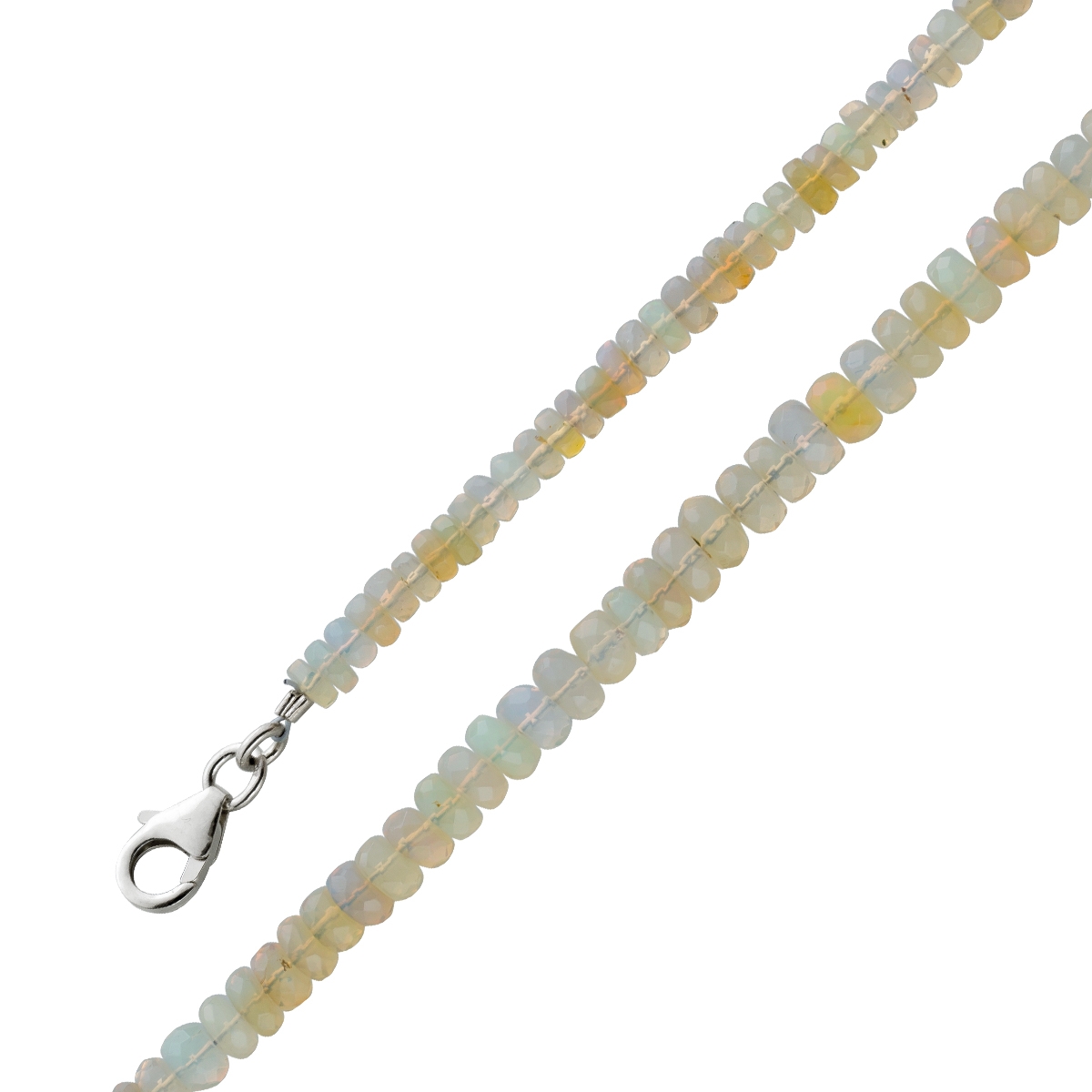 Edelsteinkette äthiopische Opalkette grün gelb rosa 4-5mm 45cm facettiert Silber Karabiner 45 Edelsteinkette äthiopische Opalkette grün gelb rosa 4-5mm 45cm facettiert Silber Karabiner 45