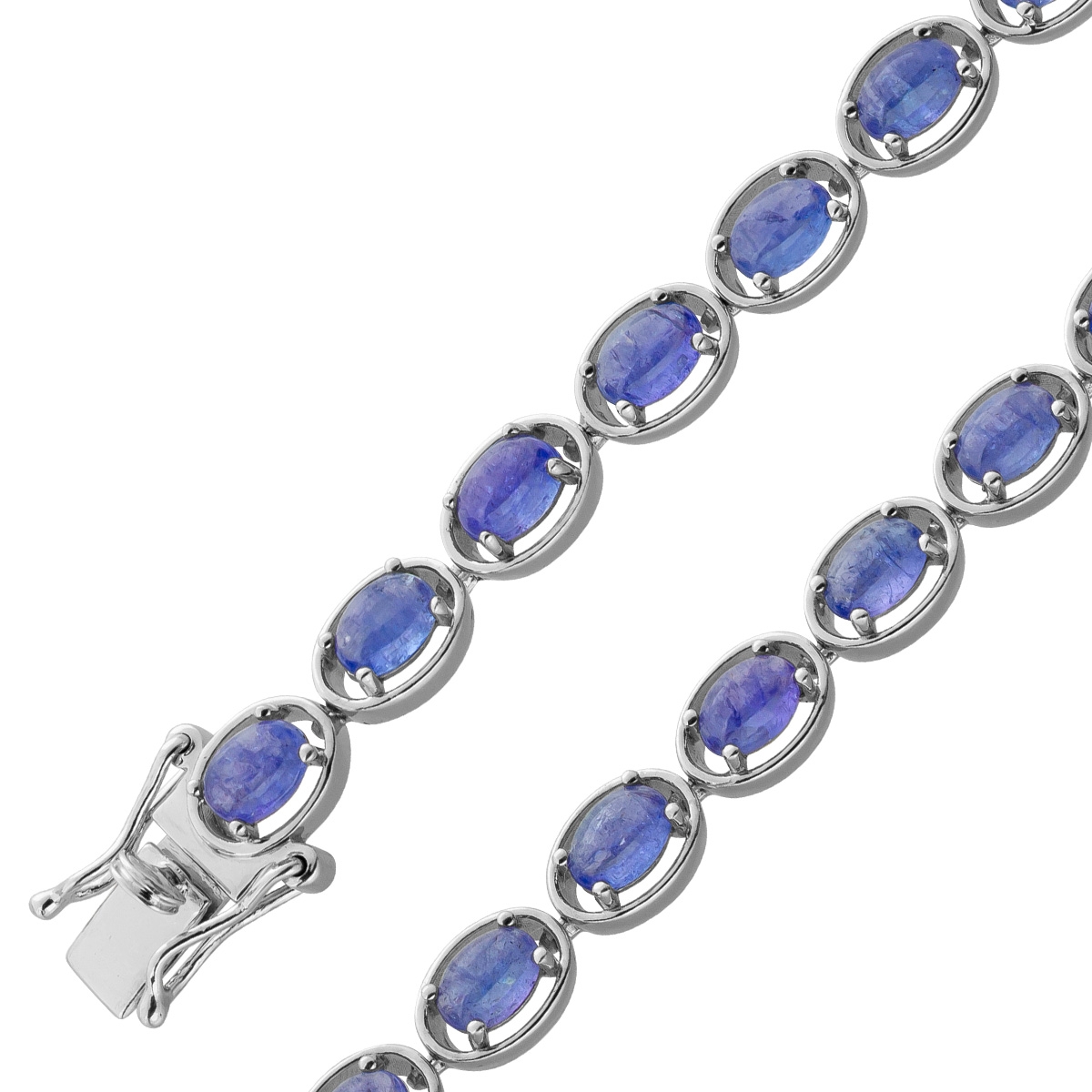 Tennisarmband Silber 925 nat Tansanit Edelsteine 8-8.9ct 18