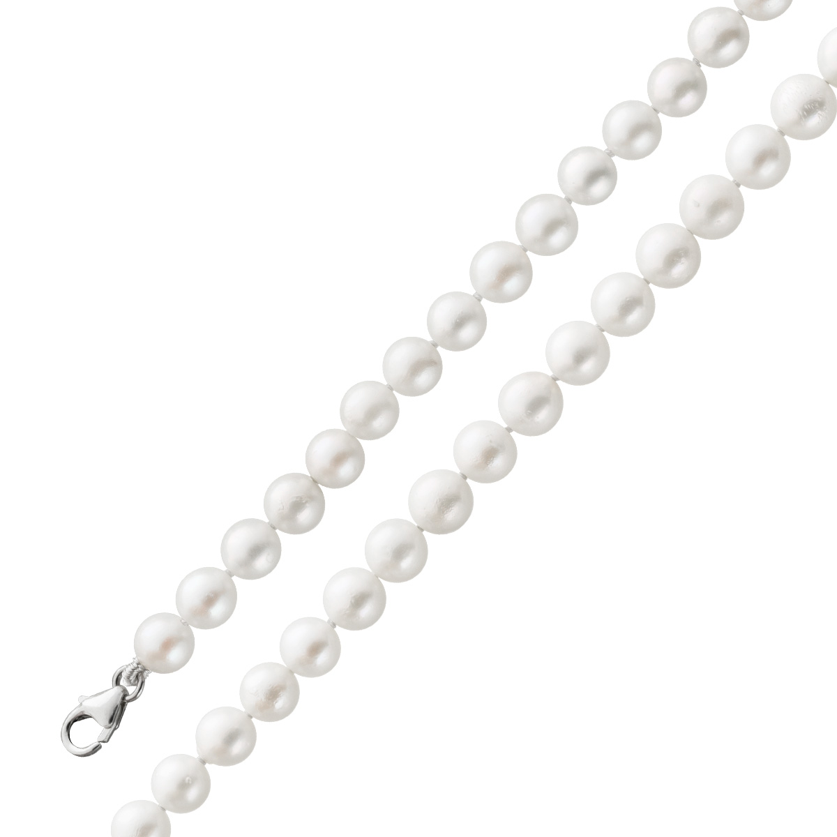 Perlenkette 74cm 6mm japanischen Akoyaperlen Karabiner 74