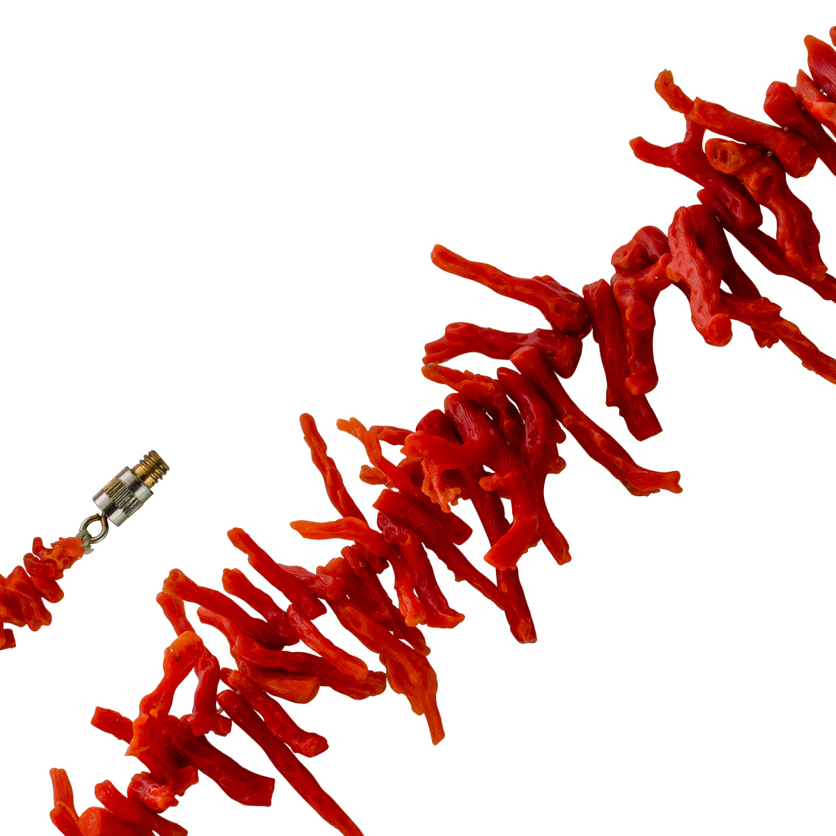 Korallenkette 39cm Ochsenblutrote sardische Korallen Antikschmuck 39