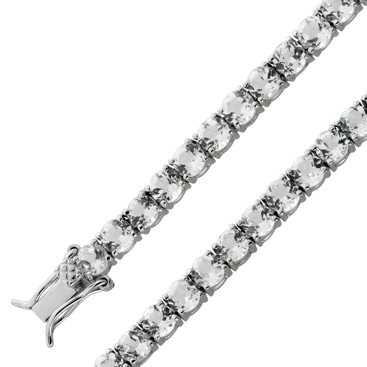 Tennisarmband Silber 925 weiße Topas Edelsteine poliert 21 Tennisarmband Silber 925 weiße Topas Edelsteine poliert 21