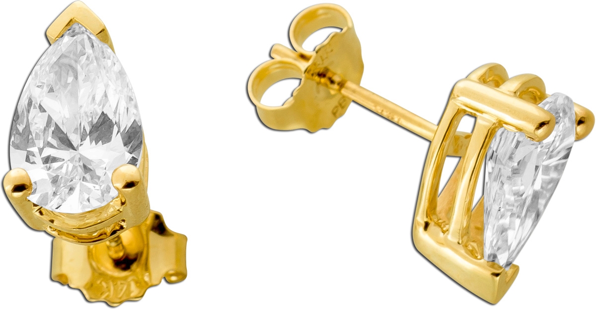 Diamant Ohrringe 2ct Gold 585 14K Lab Grown Diamanten IGI Zertifikat