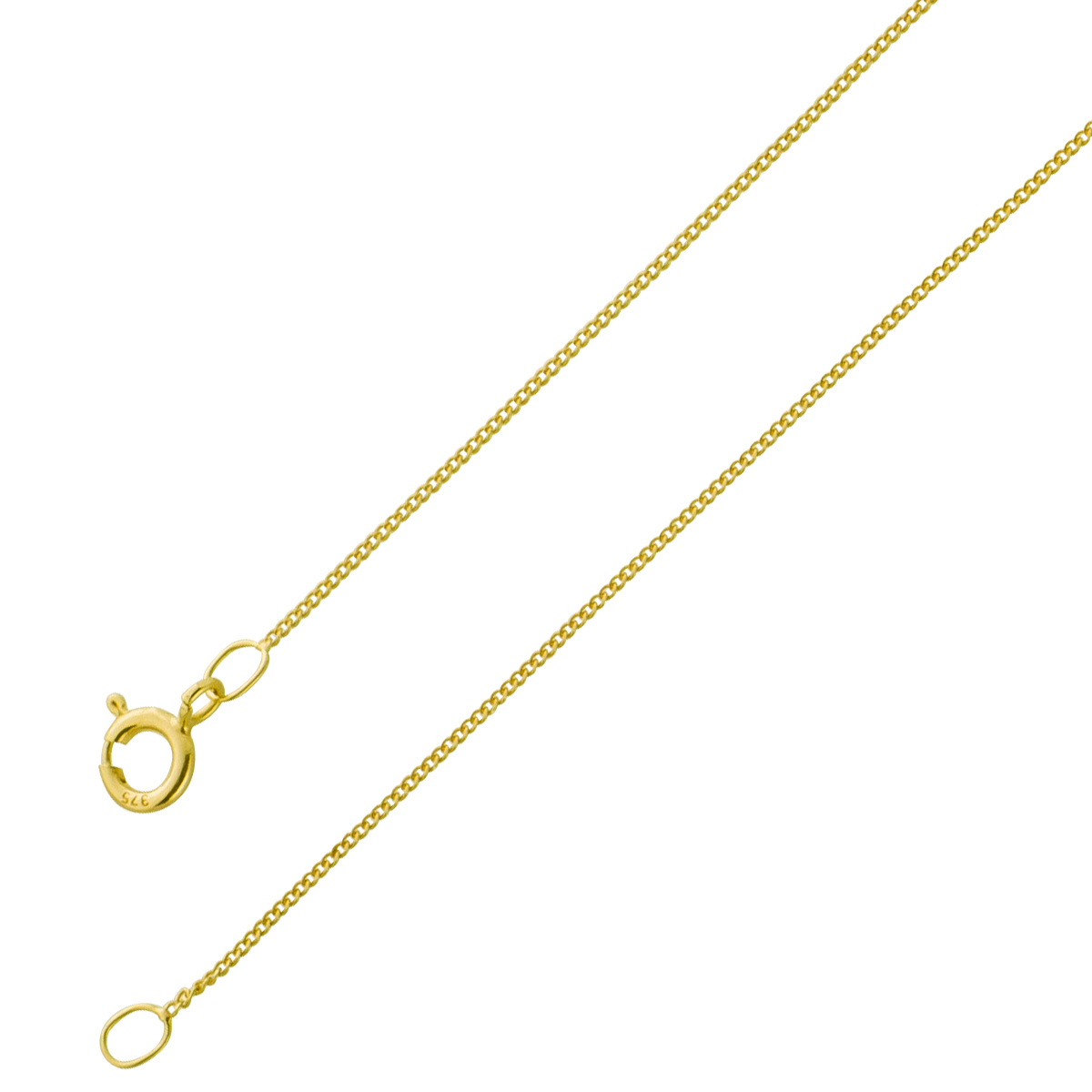 Panzerkette 0,7mm Gelbgold 375 9 Karat Cuban Link Chain 40