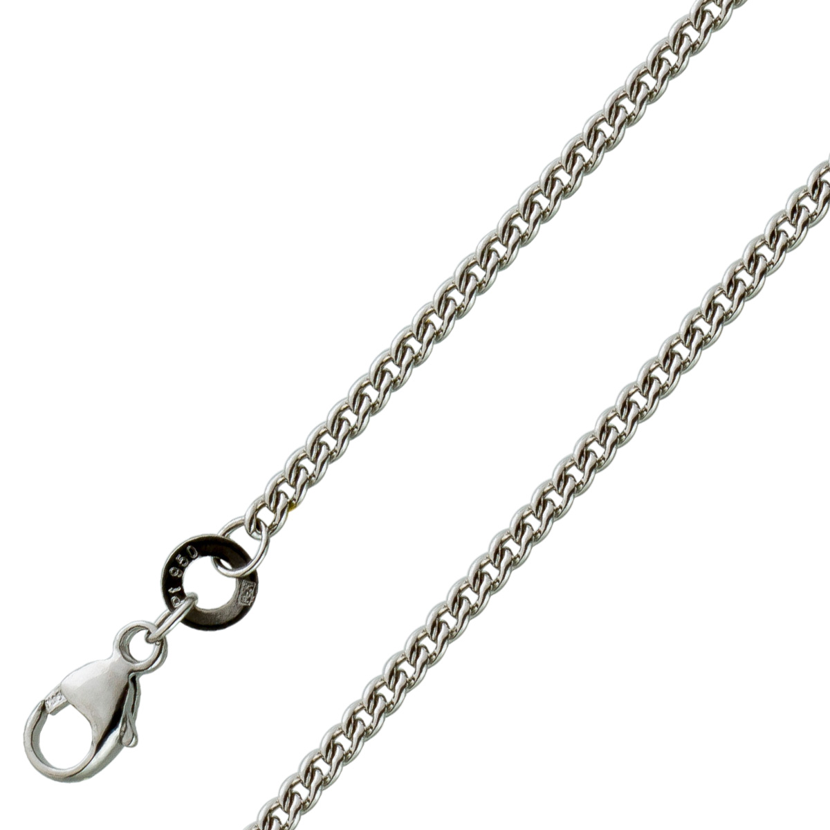 Platinum 950 Curb Chain 1.7 mm solid Cuban Link Chain 55