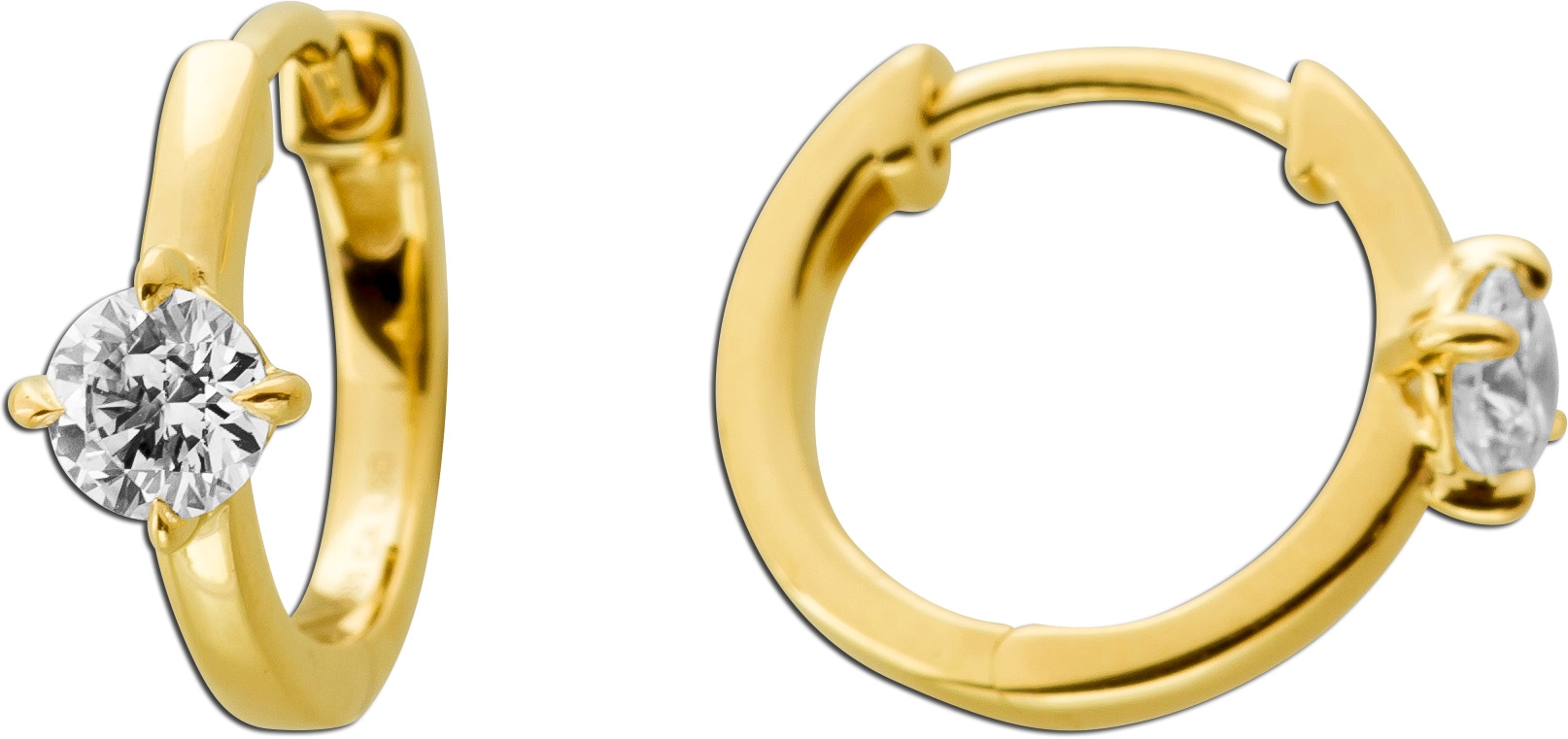 Brillant Creolen 0.5ct Gold 585 14K Lab Grown Diamanten IGI Zertifikat