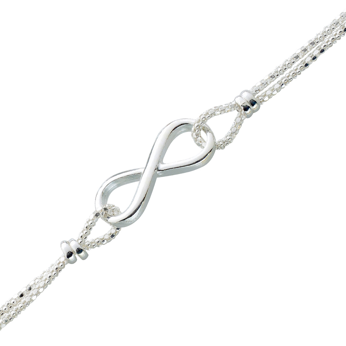 Infinity Armband Sterling Silber 925 rhodiniert poliert 19 Infinity Armband Sterling Silber 925 rhodiniert poliert 19