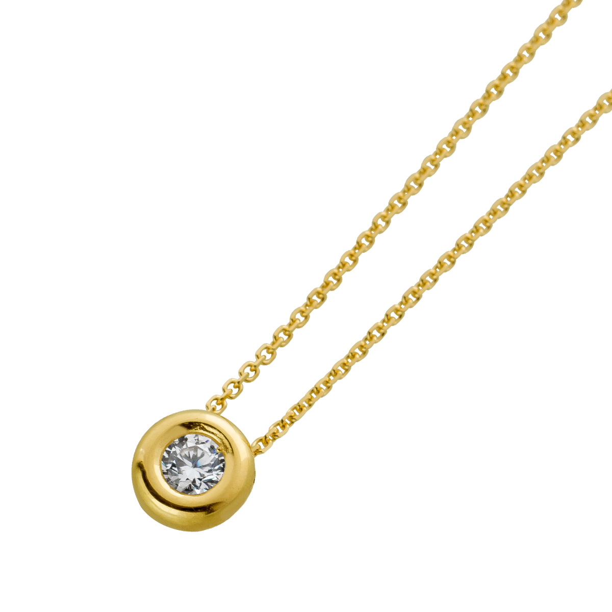 Ankerkette Solitär Anhänger Gelbgold 375 Zirkonia Brillant Look 45 Ankerkette Solitär Anhänger Gelbgold 375 Zirkonia Brillant Look 45
