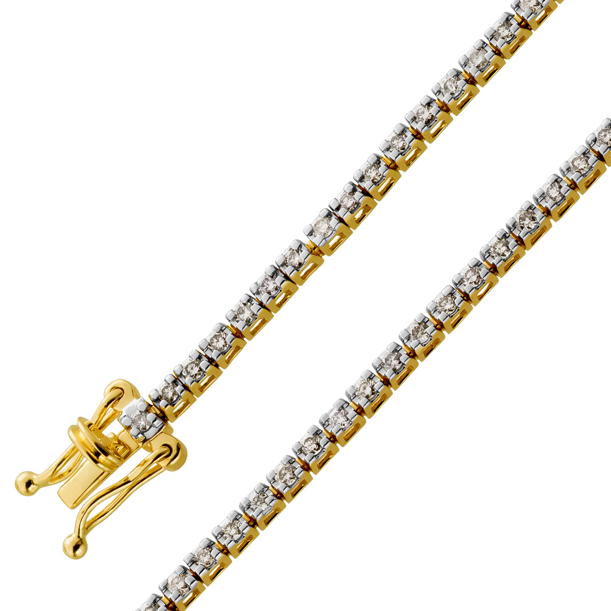 Tennisarmband Gold 333 8 Karat champagnerfarbene Brillanten 1.0ct 19