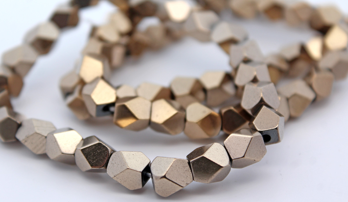 Pyrite Bracelet Set Gold Shimmer Natural Gemstones Flexible 18