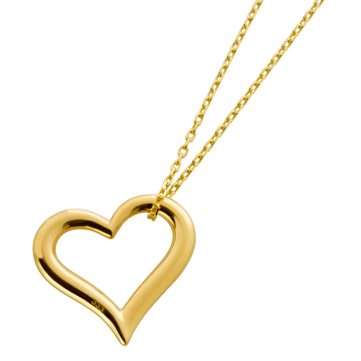 Herzanhänger Kette Gelbgold 333 8 Karat swinging Heart 45