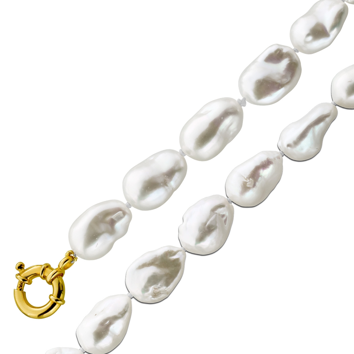 Perlenkette 45cm Edison Perlen Barock 10-12mm 45