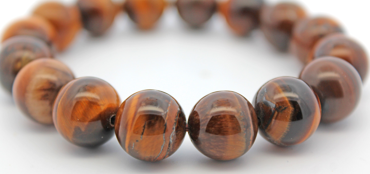 Tiger's Eye Bracelet Gold Brown Natural Gemstones Flexible 18