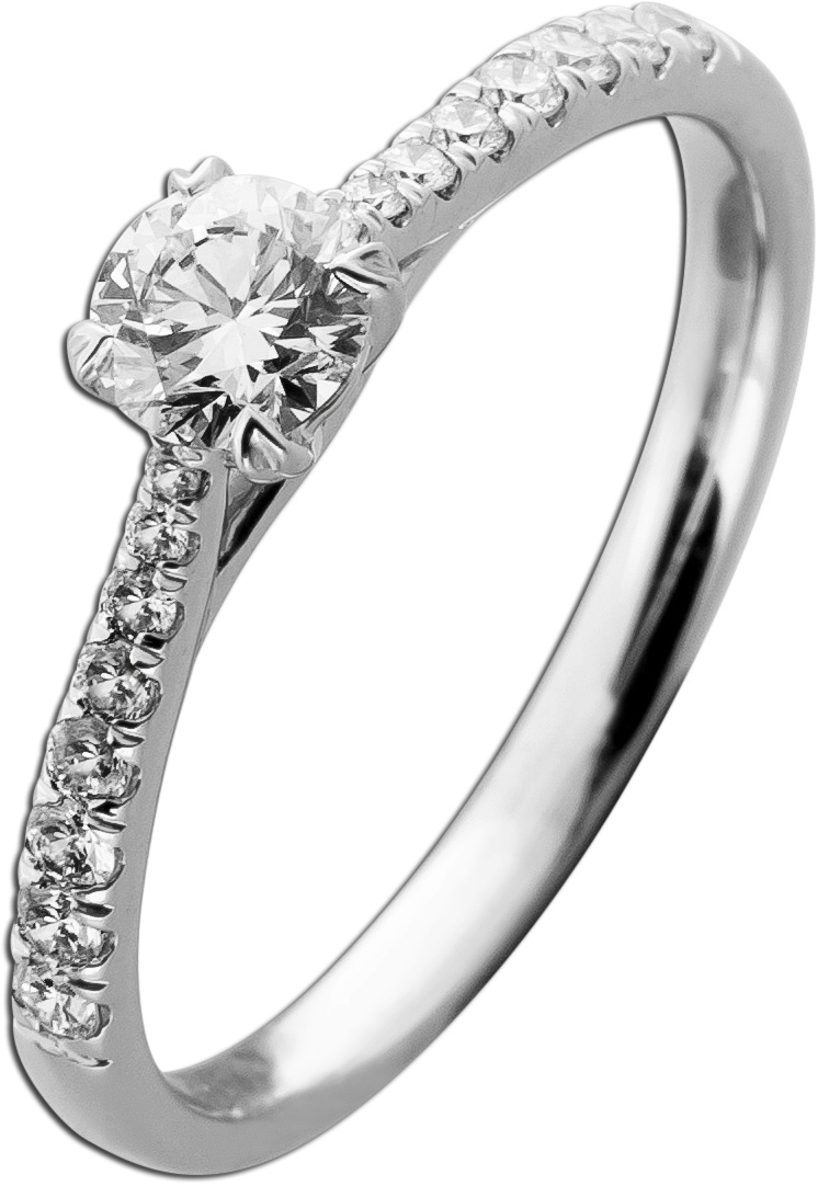 Brillantring 0.75ct Weissgold 585 14K Lab Grown Brillanten IGI 20